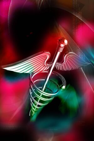 Digital illustration of medical logo in color backgroundの写真素材
