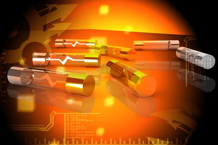 Digital illustration of fuse in color backgroundの写真素材