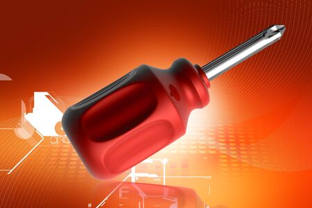 3d rendering of  screw driver in white backgroundの写真素材