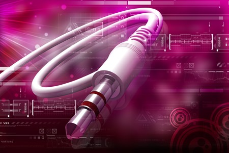 Digital illustration of cable in abstract color background	の写真素材
