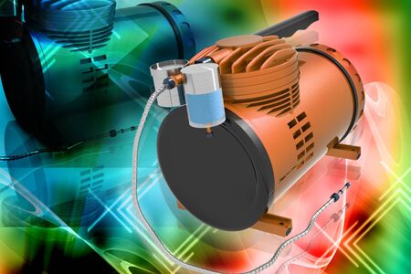 Digital illustration of Air Compressor in abstract background	の写真素材