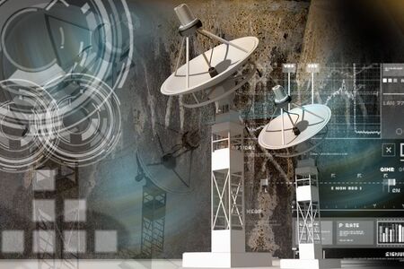 Highly quality of satellite dish in white background	