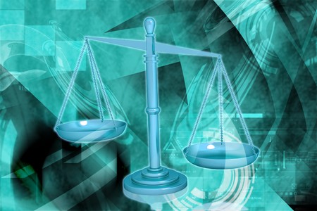 Digital illustration of weight scale in color background	の写真素材