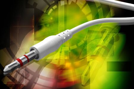 Digital illustration of cable in abstract color background	の写真素材