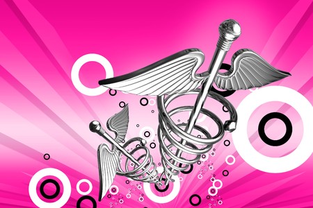 Digital illustration of medical logo in color background	の写真素材