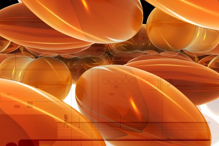 3d rendering cod liver capsule in digital background	の写真素材