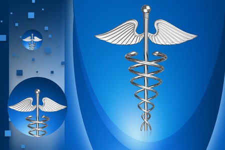 Digital illustration of medical symbol in color background	の写真素材