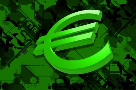 Digital illustration of  euro in color background	の写真素材