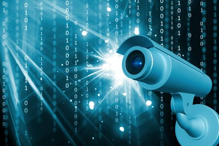 Highly quality rendering of  security camera in abstract background