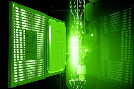 Highly quality of 3d processor in digital color background