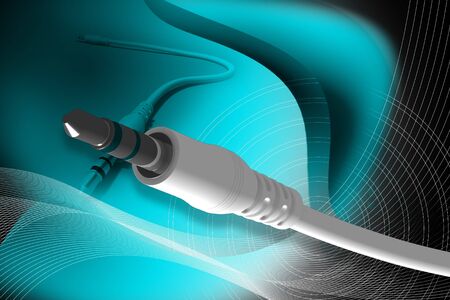 Digital illustration of cable in digital color background