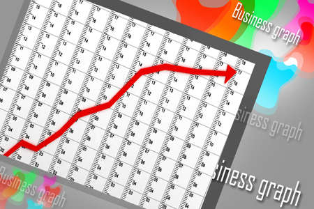 3d multi use business graph going on chart の写真素材