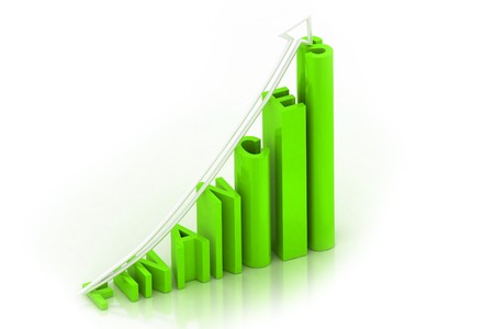 3d multi use finance graph in white background	の写真素材