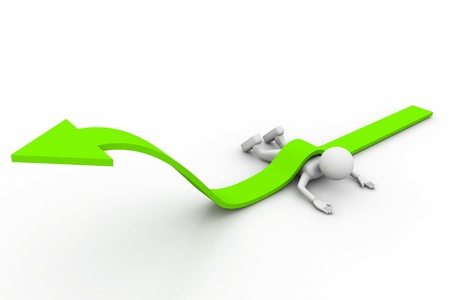 Man climb green growth arrow	の写真素材