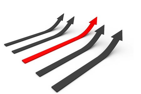 Arrows race to success pointing	の写真素材