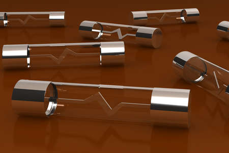 Digital illustration of fuses in isolated backgroundの写真素材