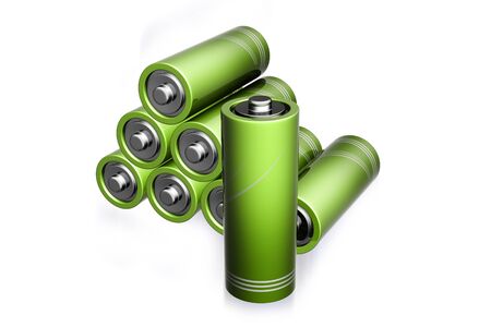 Digital illustration of battery in isolated background	の写真素材