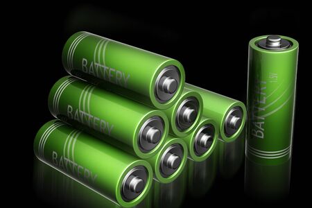 Digital illustration of battery in isolated background	の写真素材