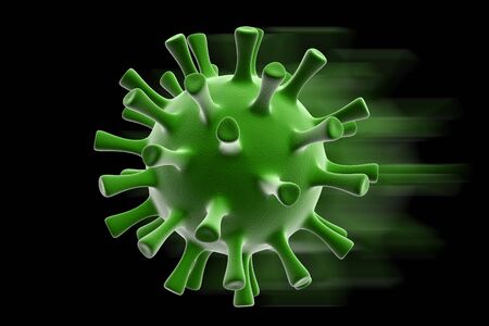 3d render of an herpes virus in black background 	の写真素材