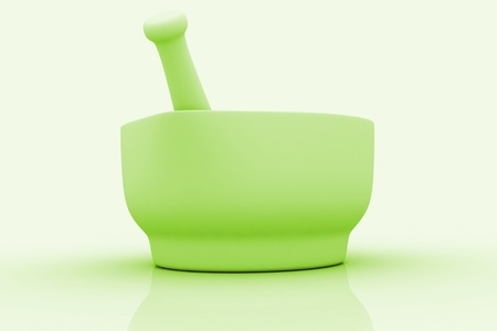 Digital illustration of mortar and pestle in isolated background	の写真素材