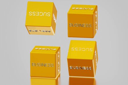 Digital illustration of dice and business success 