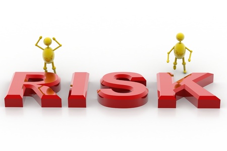 Digital illustration of risk concept in isolated background	の写真素材