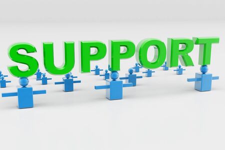 Digital illustration of support and business connection in isolated background 
