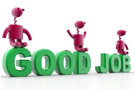 digital illustration of good job in isolated background	の写真素材