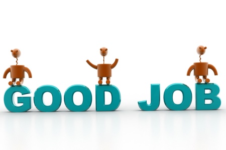 digital illustration of good job in isolated background