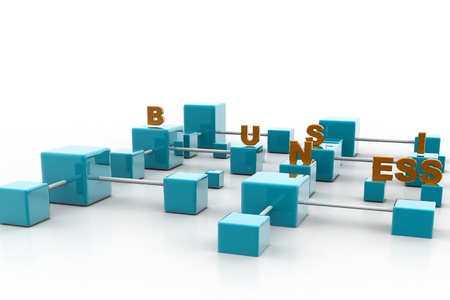 Digital illustration of Word business and business connection in isolated background  の写真素材