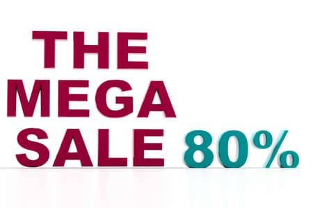Digital illustration the mega sale in isolated background の写真素材