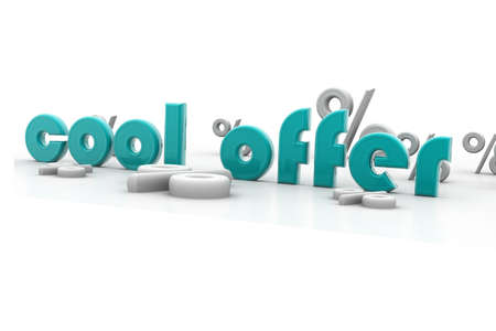 Digital illustration of cool offer and percentage in isolated background	