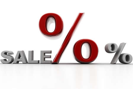 3d rendering of sale percentage in  isolated background	の写真素材