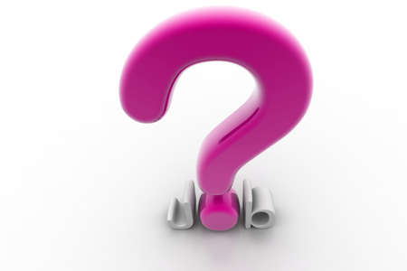 3d rendering of question mark and job in isolated background	