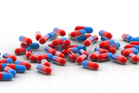 Highly rendering of pill in white background