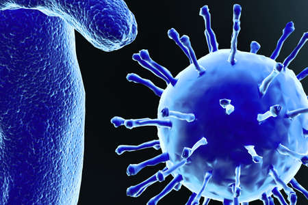 Highly rendering of virus in attractive background	