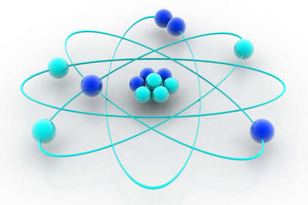 Highly rendering of atom in white background