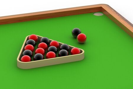 Digital illustration of Snooker ball table in white background	