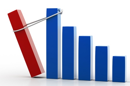 3d rendering of rope and graph in white background	