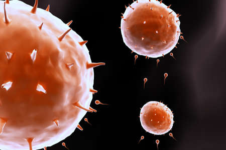 Highly rendering of virus in attractive background	