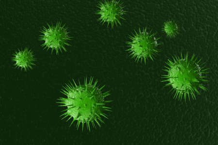 3d rendering of virus in digital color background	
