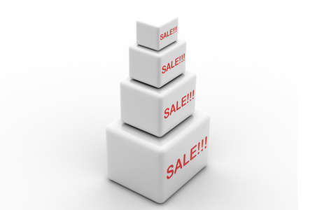 Highly rendering of sale cube  in white background	