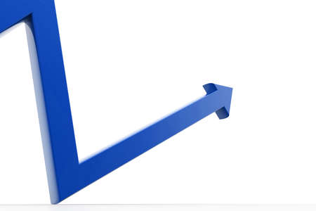 The arrow represented increasing marketing in white background の写真素材