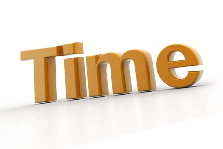 3d rendering of time in white backgroundの写真素材