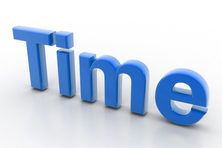 3d rendering of time in white background