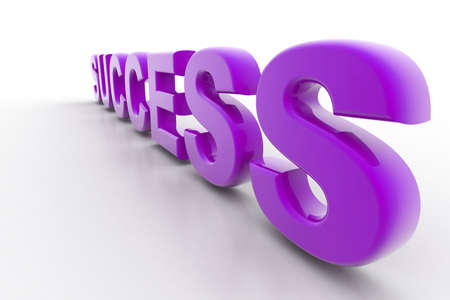 3d rendering of success in white background