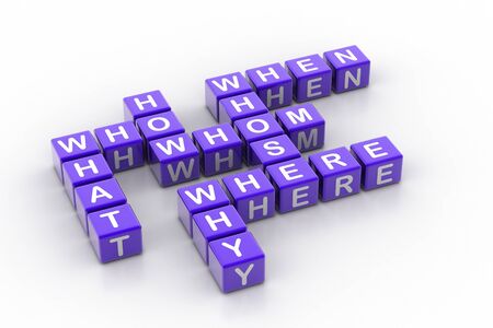 3d rendering of All question words in white backgroundの写真素材