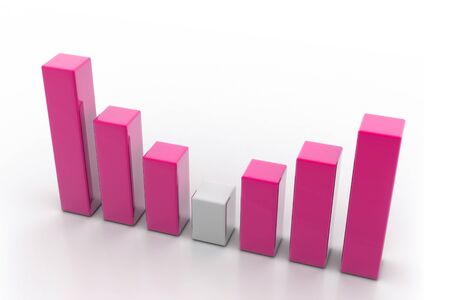 3d illustration  business graph in white background	の写真素材