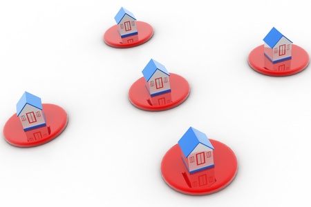 3d rendering of house in white background	の写真素材