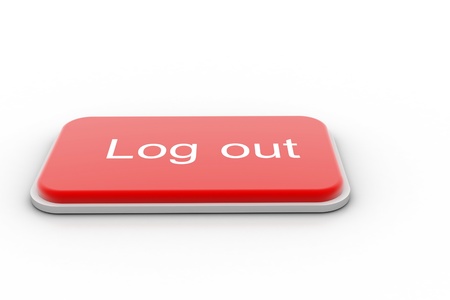 3d rendering of logout button in white backgroundの写真素材